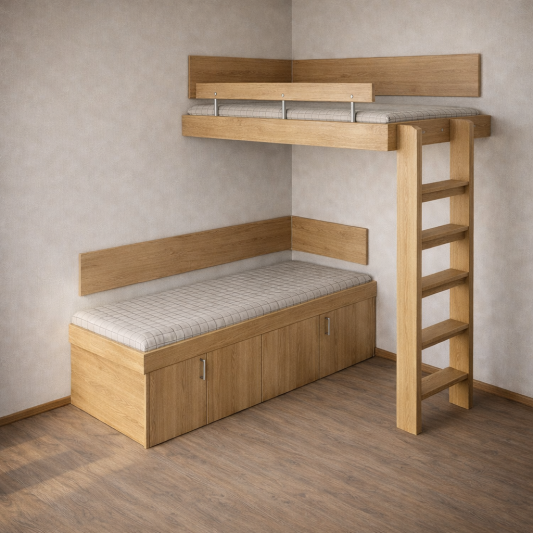 Palanda rohová L kolmý žebřík dub eshop 2